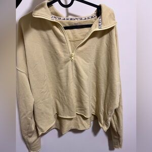 Cropped yellow quarter zip